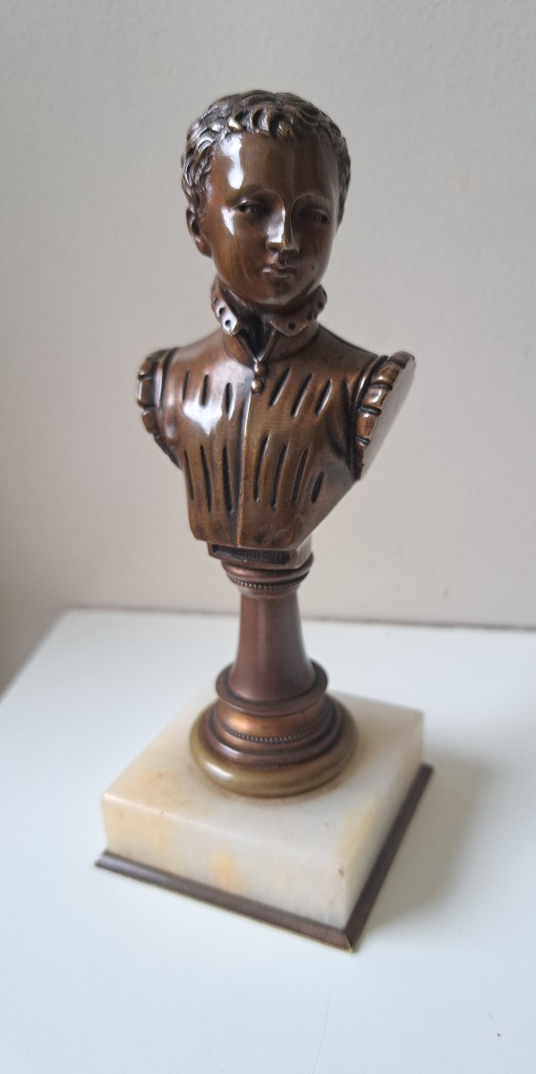petit buste en bronze d'Henri IV enfant attribué à F.J.Borio -photo-1