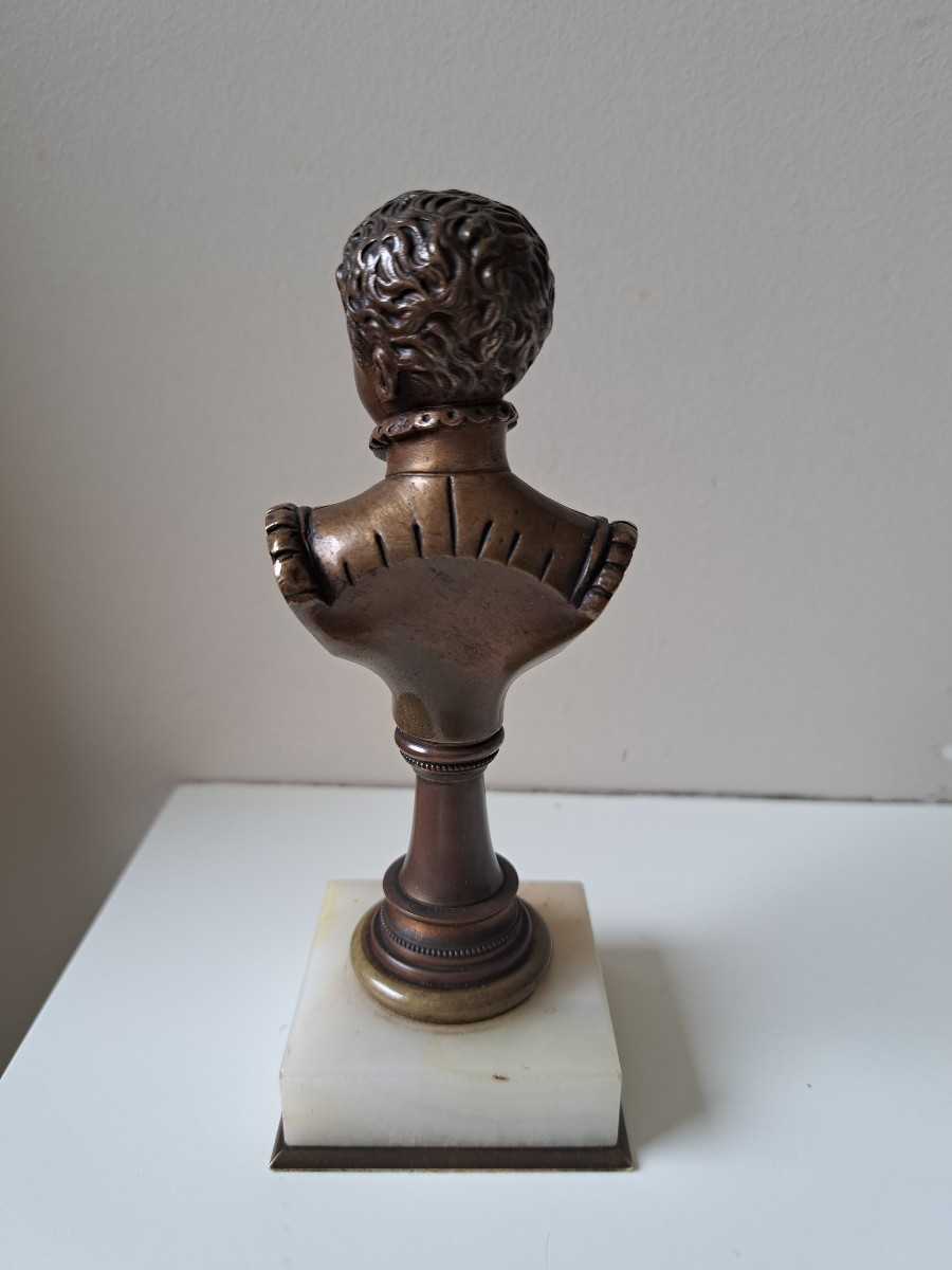 petit buste en bronze d'Henri IV enfant attribué à F.J.Borio -photo-3