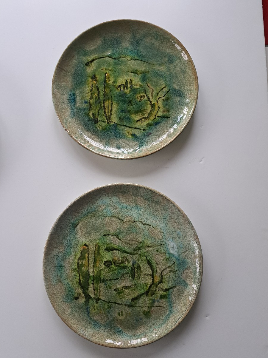 10 assiettes plates signées Wertel-photo-1