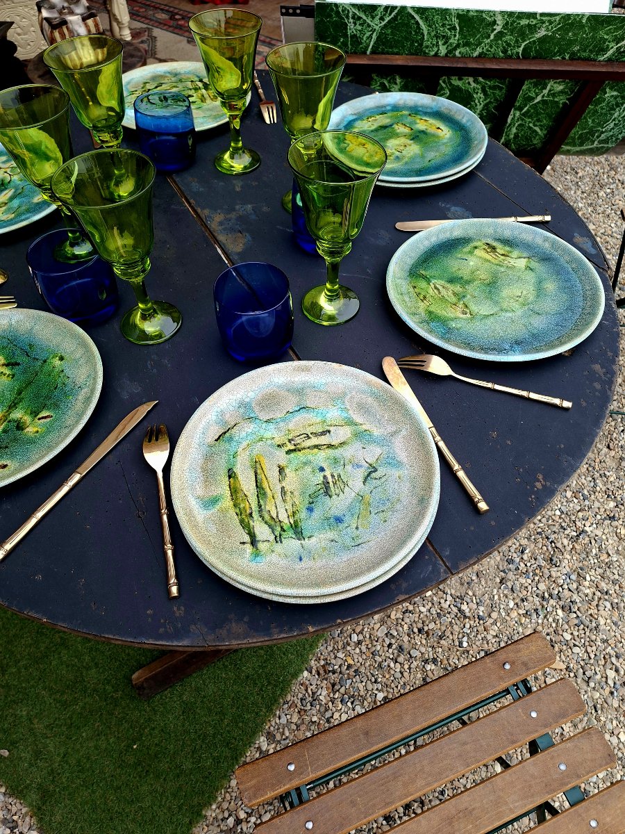 8 assiettes plates signées Wertel-photo-4