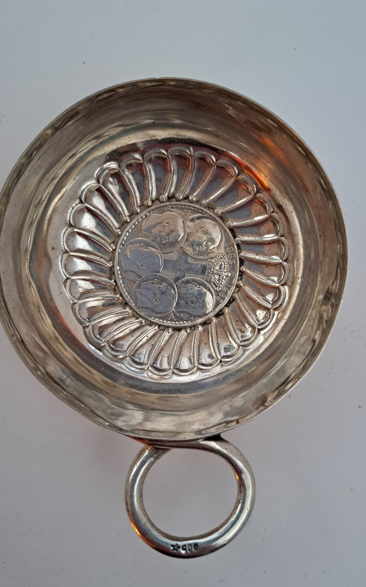taste vin en argent massif à décor des souverains grecs-photo-2