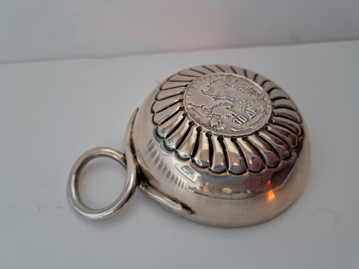 taste vin en argent massif à décor des souverains grecs-photo-4