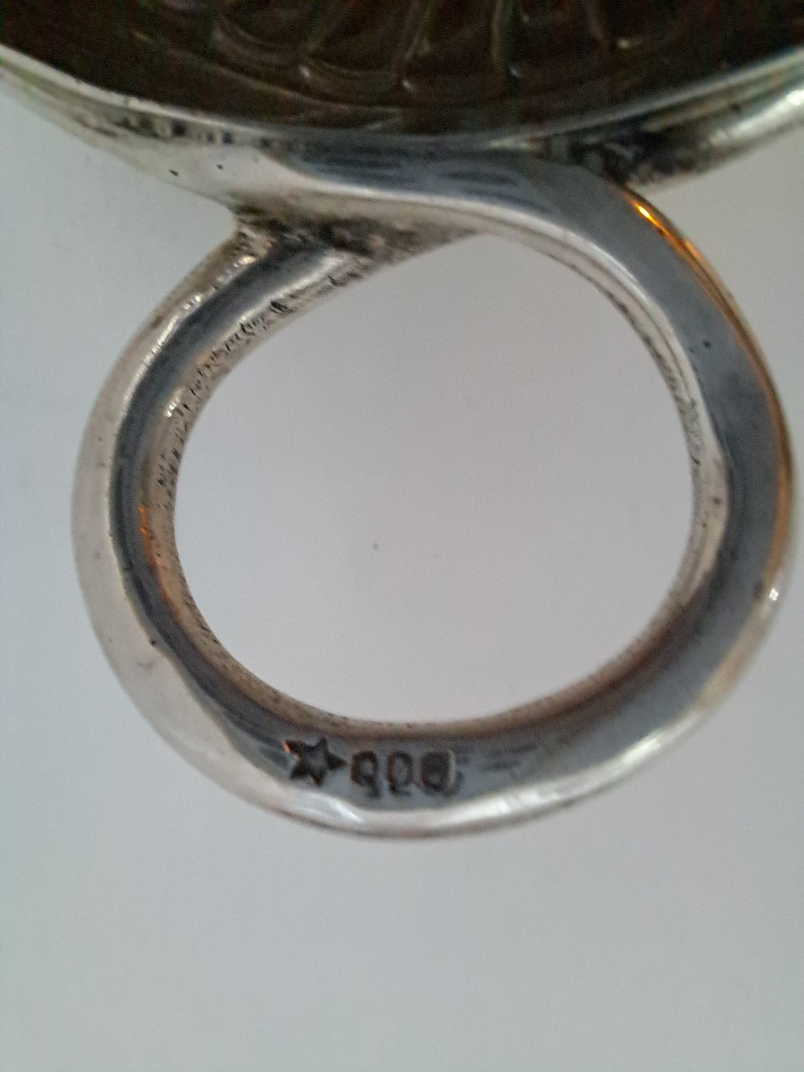 taste vin en argent massif à décor des souverains grecs-photo-2