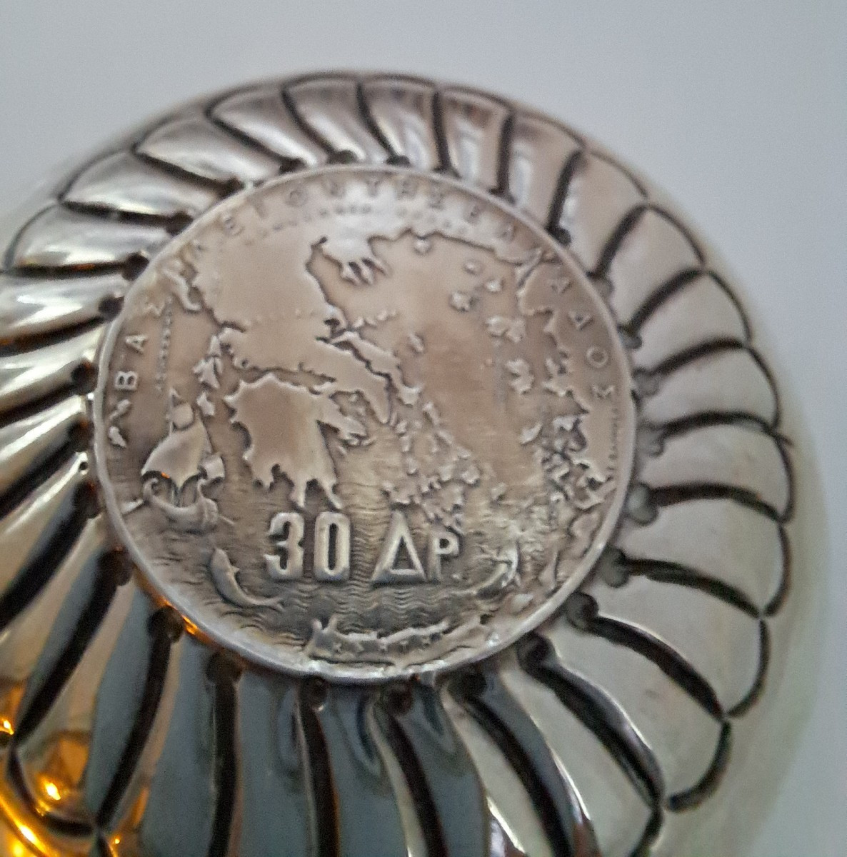 taste vin en argent massif à décor des souverains grecs-photo-3