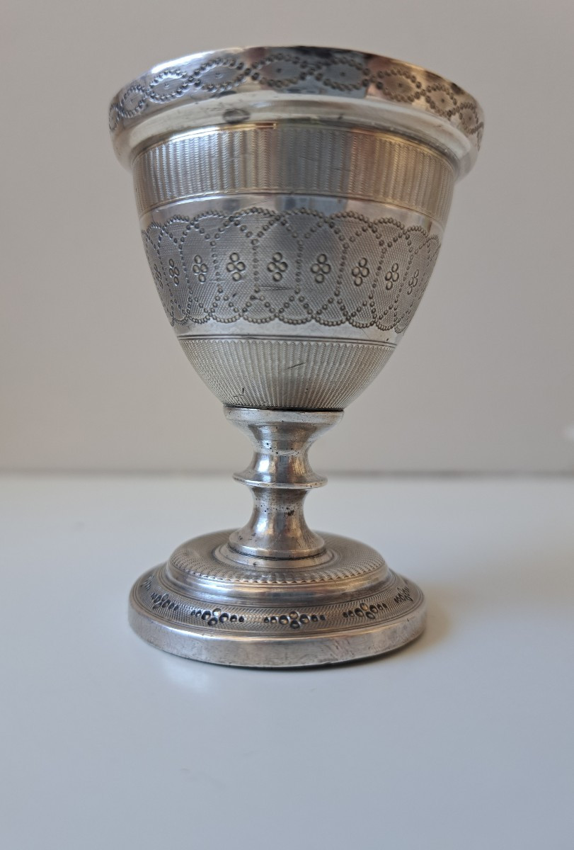 Solid Silver Egg Cup By François Nicoud, Paris Silversmith-photo-2