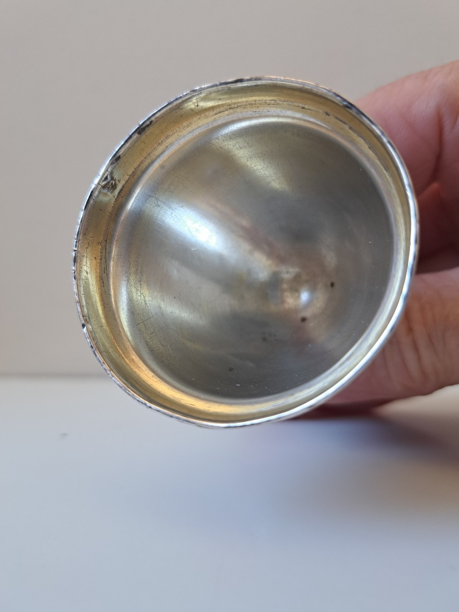 Solid Silver Egg Cup By François Nicoud, Paris Silversmith-photo-3