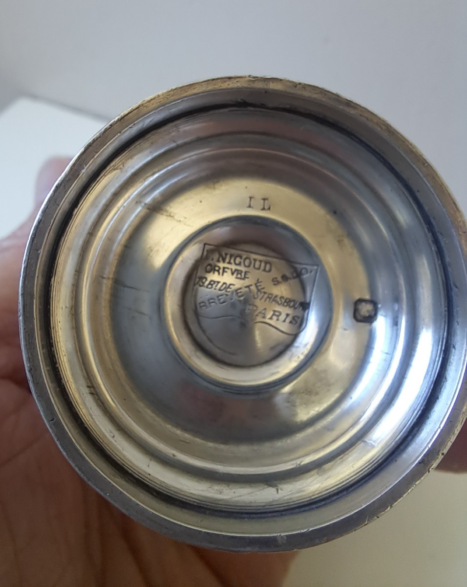 Solid Silver Egg Cup By François Nicoud, Paris Silversmith-photo-4