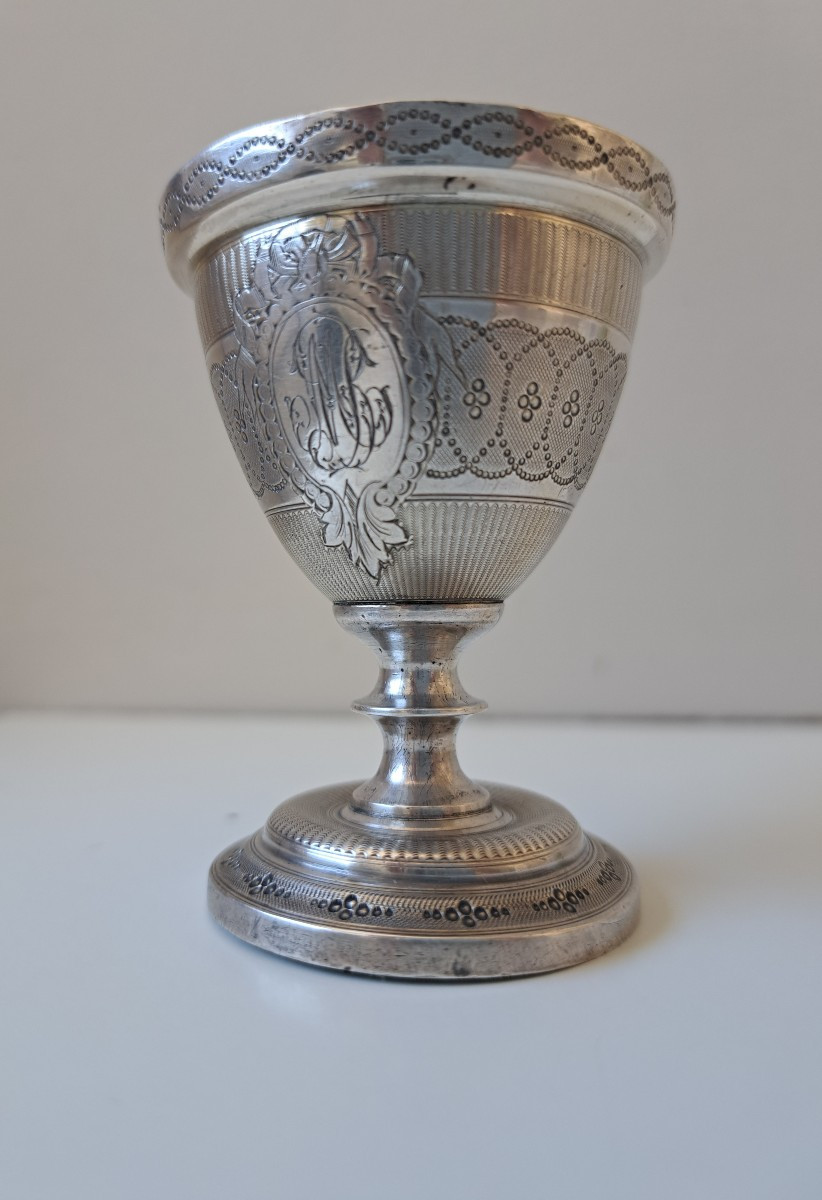 Solid Silver Egg Cup By François Nicoud, Paris Silversmith-photo-1