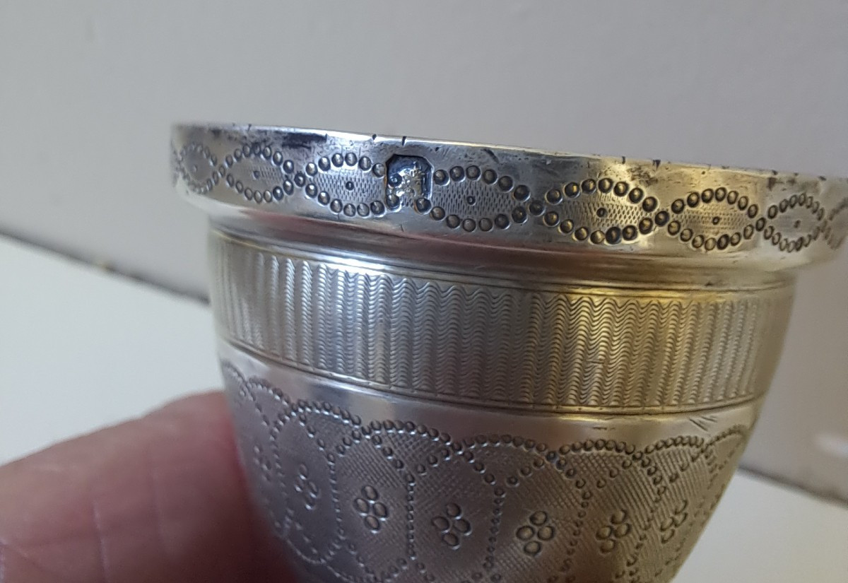 Solid Silver Egg Cup By François Nicoud, Paris Silversmith-photo-2