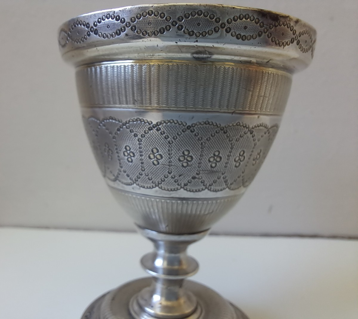 Solid Silver Egg Cup By François Nicoud, Paris Silversmith-photo-4