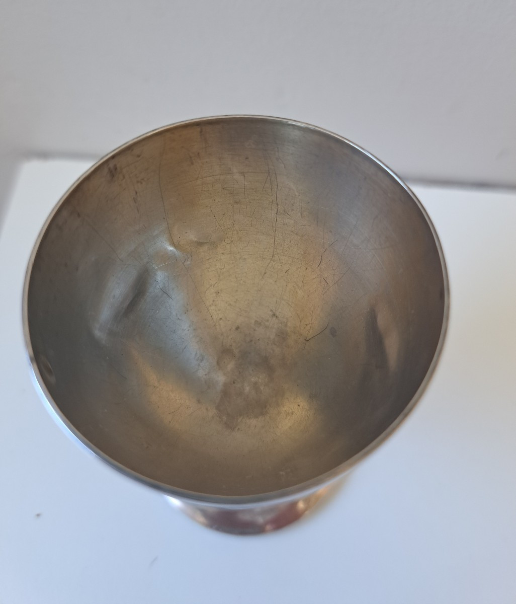 Solid Silver Egg Cup With Basse Cour Decoration-photo-3