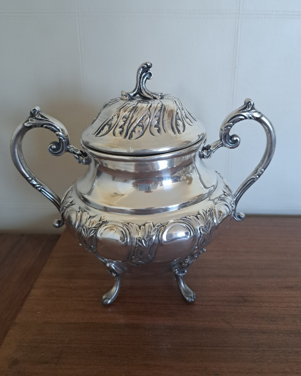 service a thé et à café en métal argenté de style Louis XV-photo-2