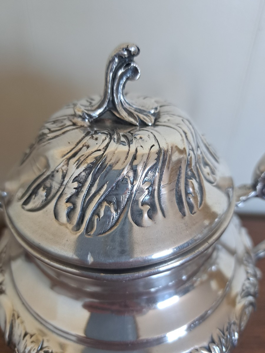 service a thé et à café en métal argenté de style Louis XV-photo-3
