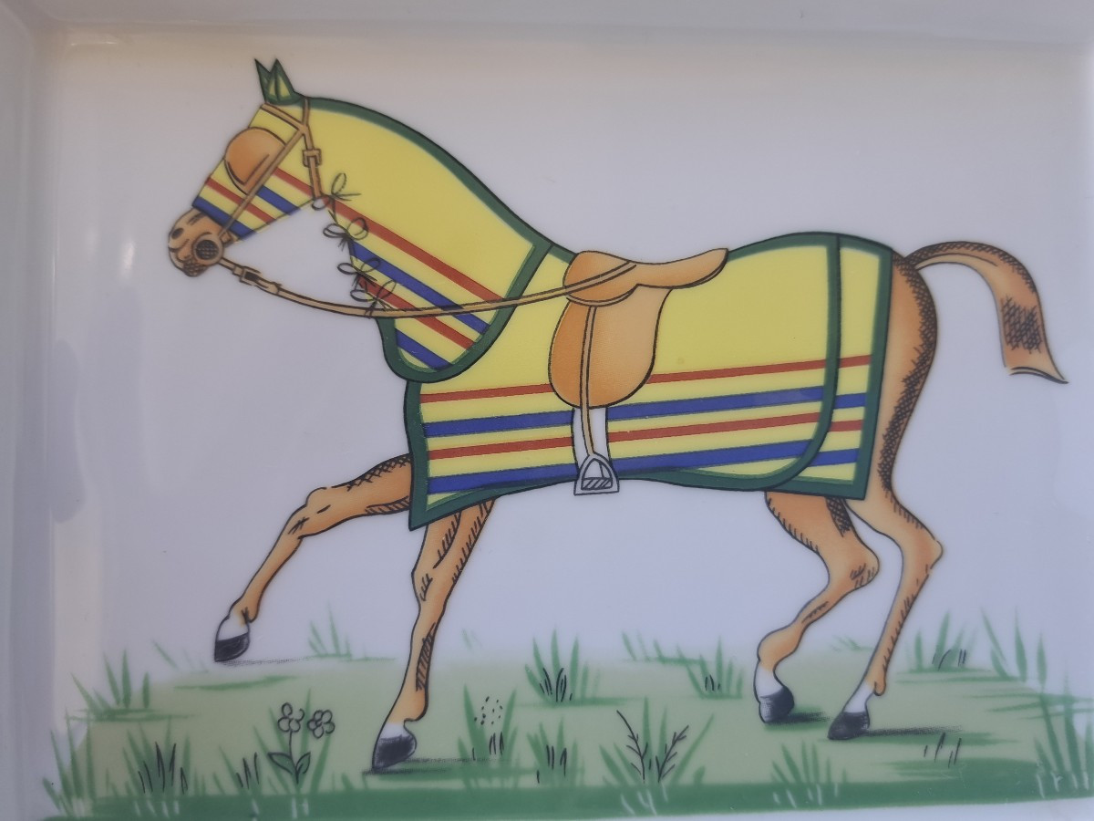 Ashtray Hermes Horse With Cover-photo-2