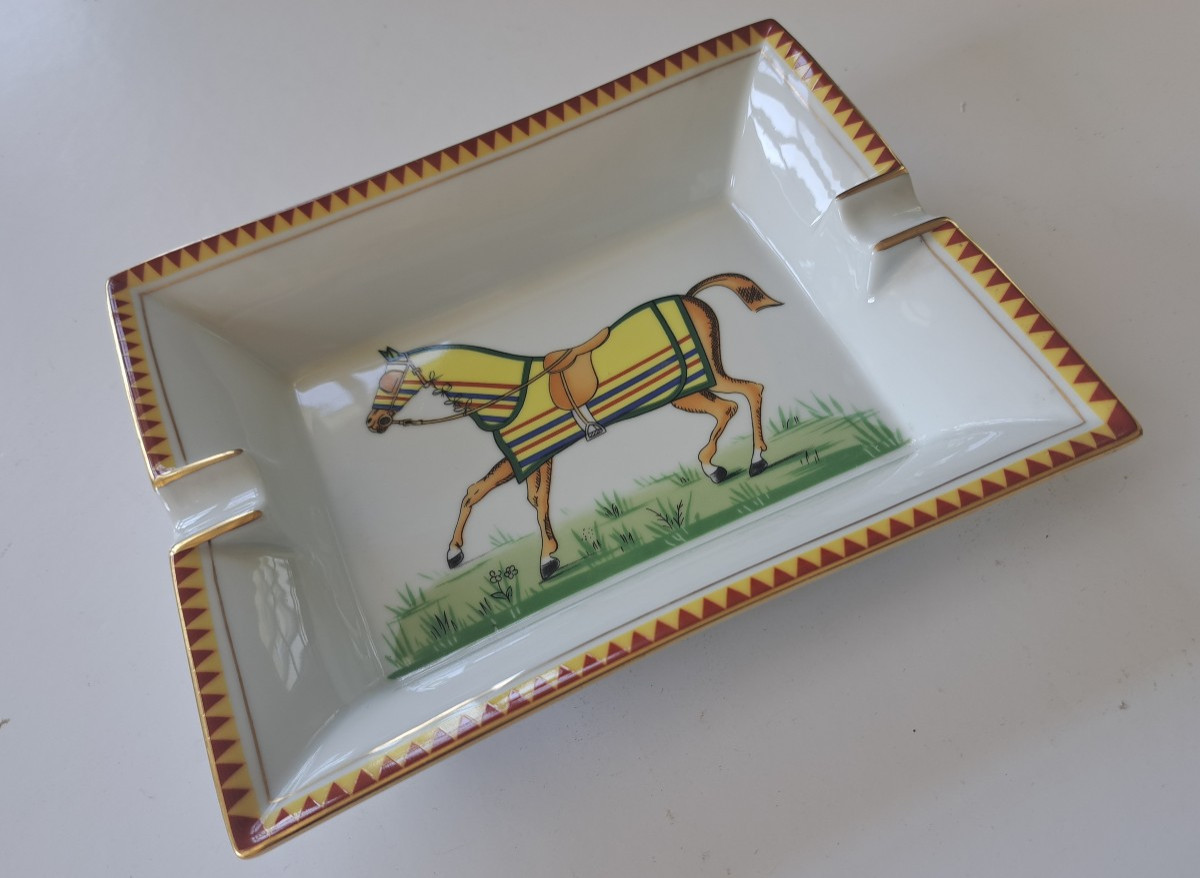 Ashtray Hermes Horse With Cover