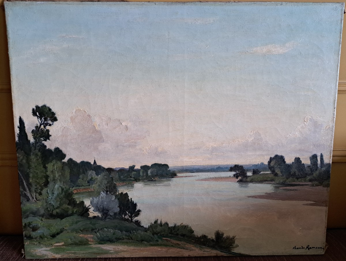 huile sur toile de Claude Rousseau (1876-1955) Port Boulet