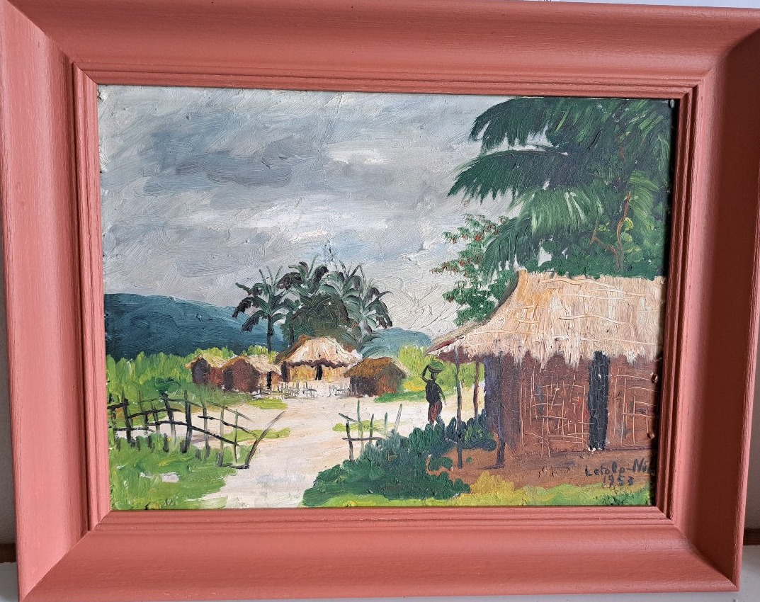 peinture de Noel Letolo 1958 école de Poto Poto