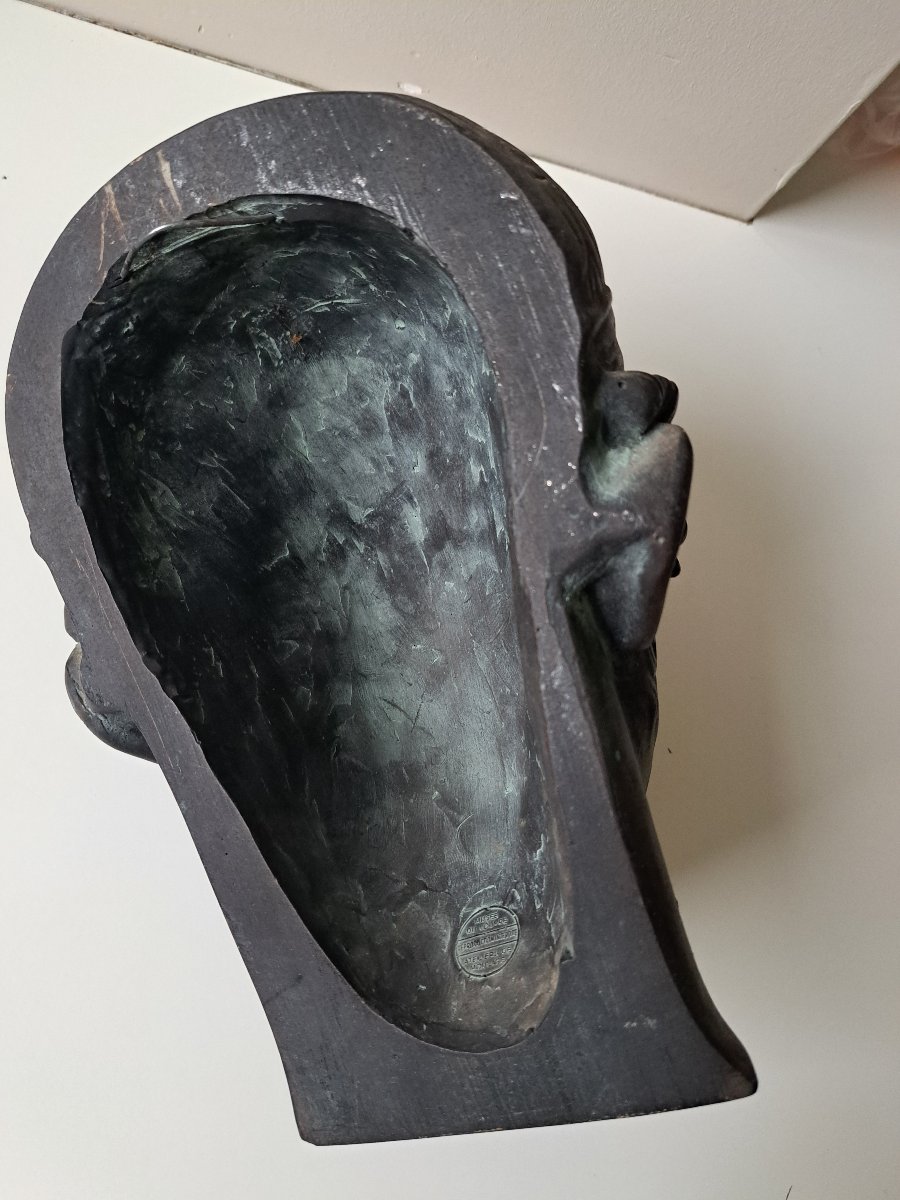 tête en plâtre de l'Aurige de Delphes moulage du Louvre-photo-4