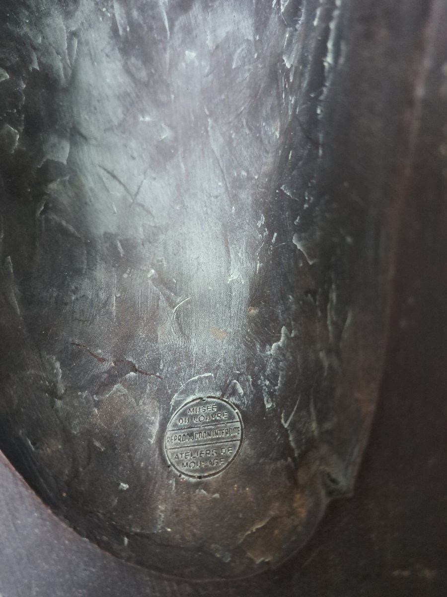 tête en plâtre de l'Aurige de Delphes moulage du Louvre-photo-1