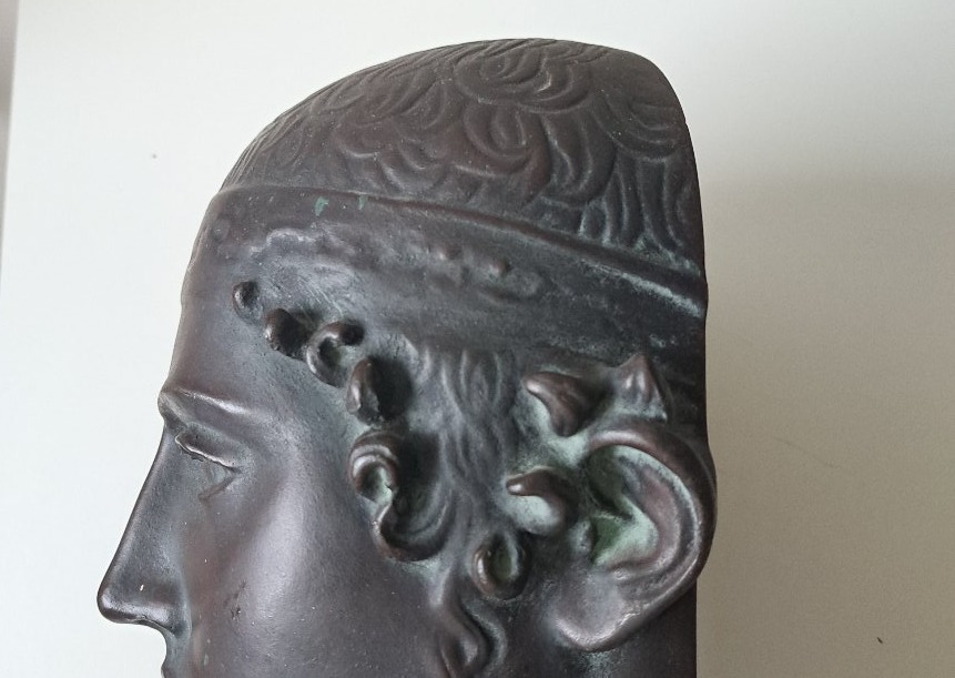 tête en plâtre de l'Aurige de Delphes moulage du Louvre-photo-2