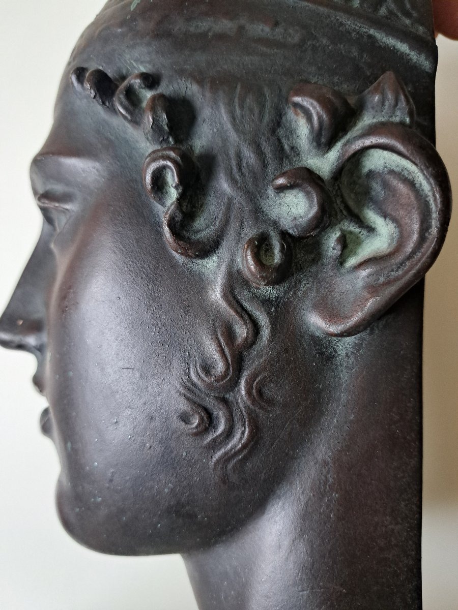 tête en plâtre de l'Aurige de Delphes moulage du Louvre-photo-6