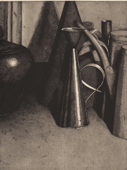 gravure "nature morte à l'Alcurza" de J.B. Sécheret -photo-2