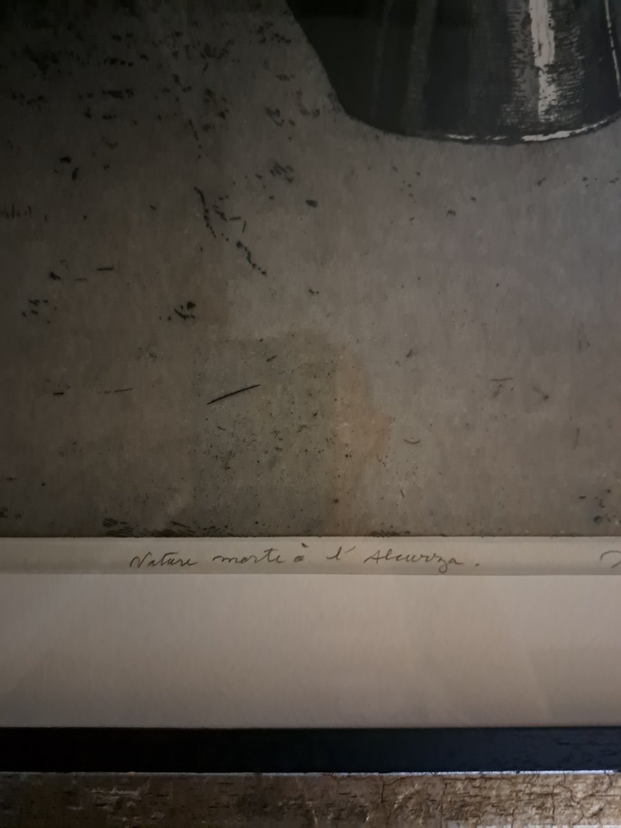 gravure "nature morte à l'Alcurza" de J.B. Sécheret -photo-4