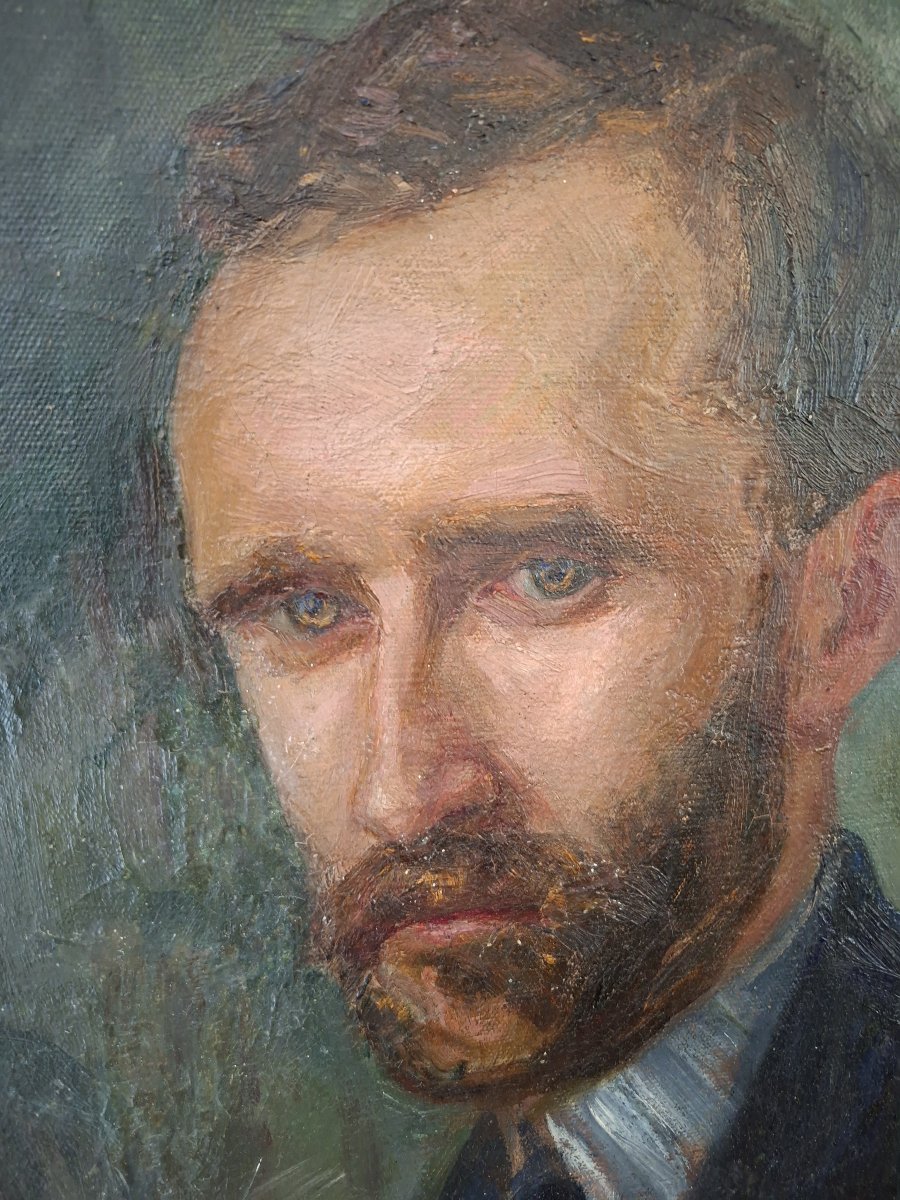Oil Portrait On Canvas By E. Lennet-debay-photo-2