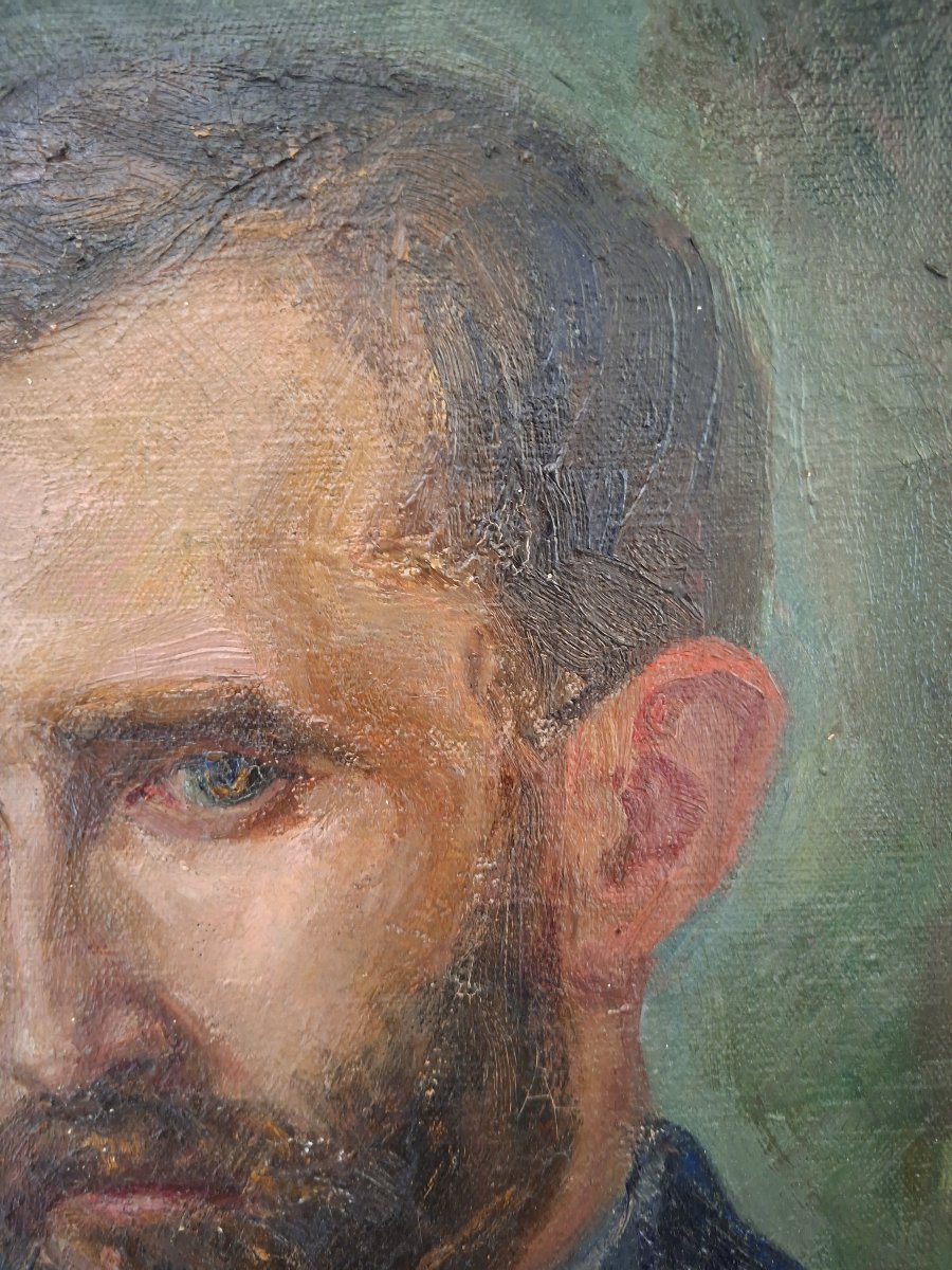 Oil Portrait On Canvas By E. Lennet-debay-photo-2