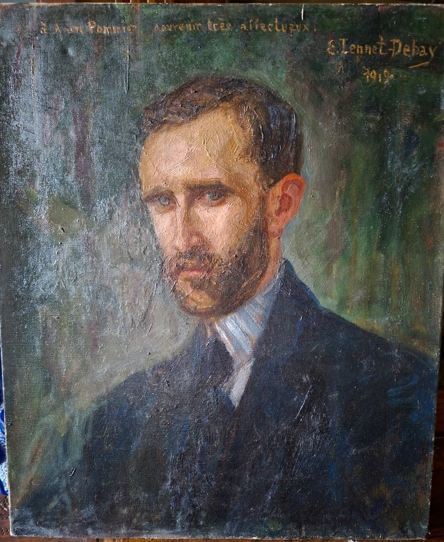 Oil Portrait On Canvas By E. Lennet-debay