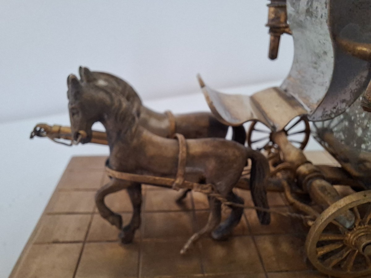 Inkwell Shaped Like A Horse-drawn Carriage, Mid-19th Century-photo-3