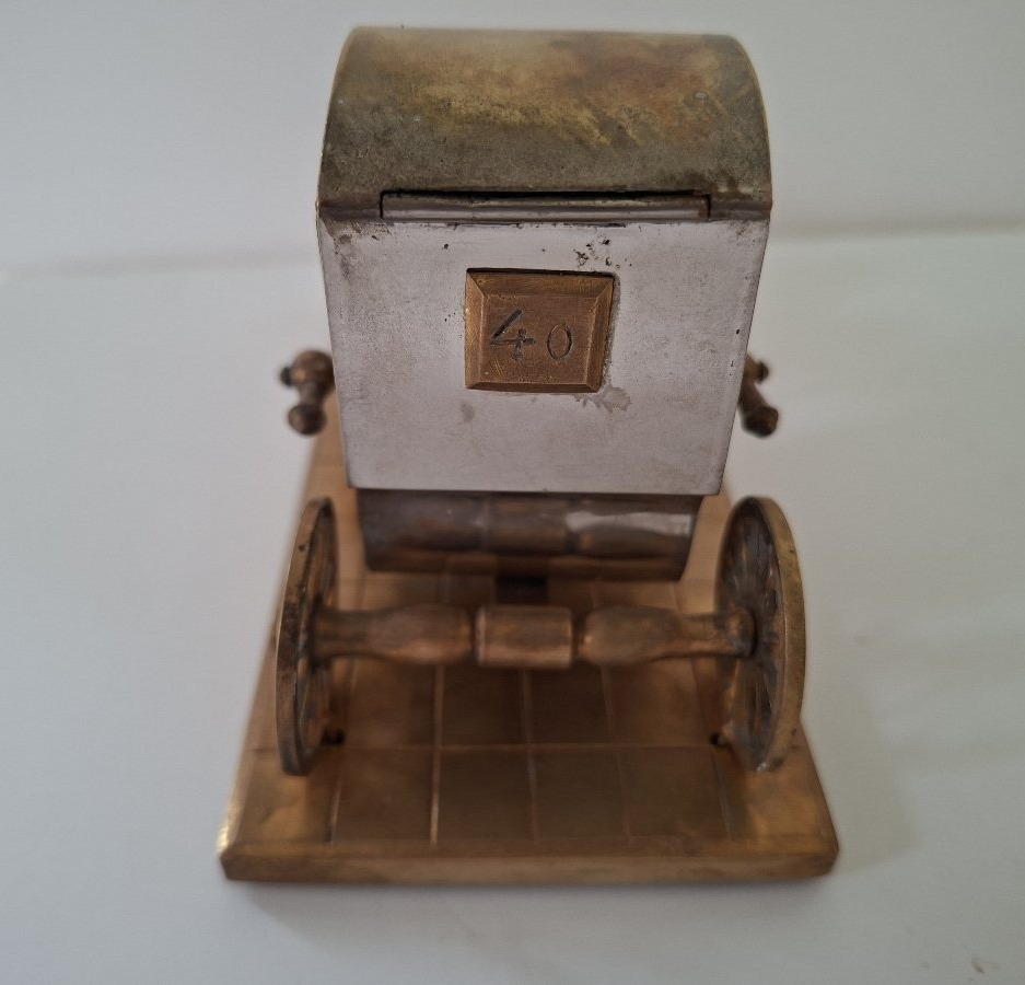 Inkwell Shaped Like A Horse-drawn Carriage, Mid-19th Century-photo-2