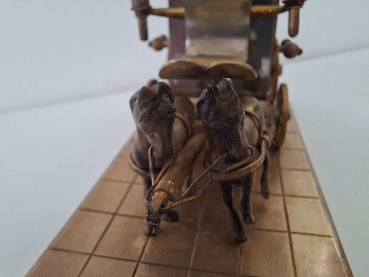 Inkwell Shaped Like A Horse-drawn Carriage, Mid-19th Century-photo-4