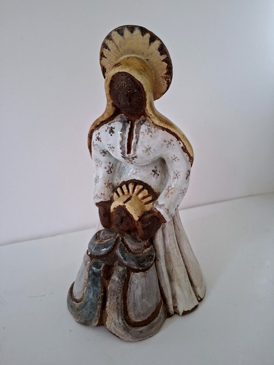 Vierge à l'Enfant en céramique année 70-photo-2