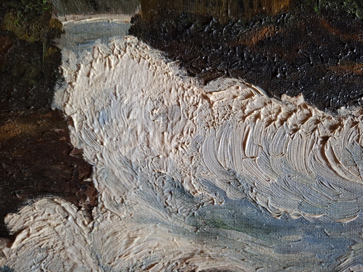 huile sur toile de J. Laspougeas la villa Belza à Biarritz 1956-photo-4