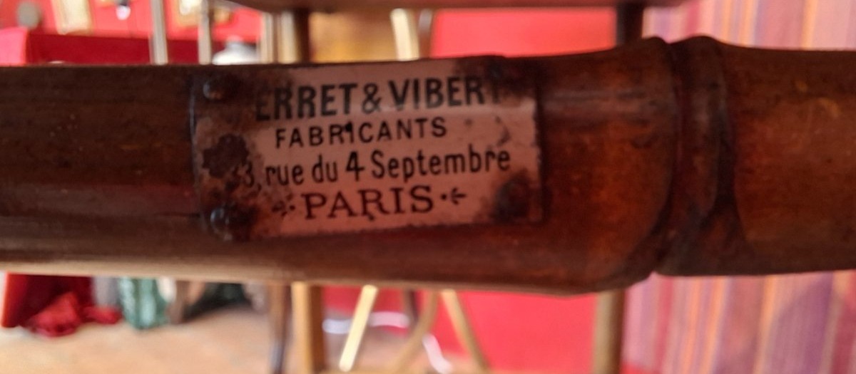 Lacquer And Bamboo Side Table By Perret And Vibert-photo-3
