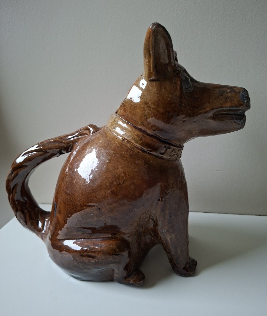 Anthropomorphic Pitcher Depicting A Sitting Dog, Signed By Louis Le Gué Coudreceau-photo-4