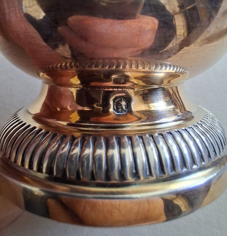 timbale tulipe en argent massif gravure de la marque d'apéritif "Martini"-photo-1