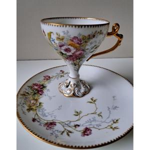 Tasse Sur Piedouche Porcelaine De Limoges A. Golse