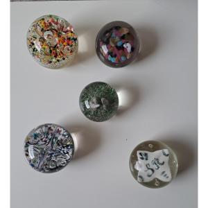 Lot Of Paperweight Or Sulfide 