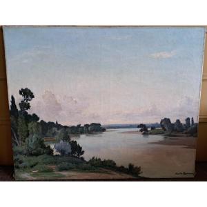 huile sur toile de Claude Rousseau (1876-1955) Port Boulet