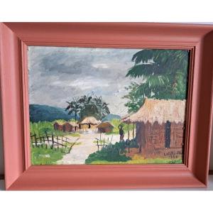 peinture de Noel Letolo 1958 école de Poto Poto