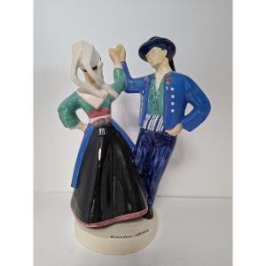 couple de danseurs Bretons henriot Quimper