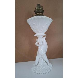 lampe à pétrole en porcelaine de Copeland
