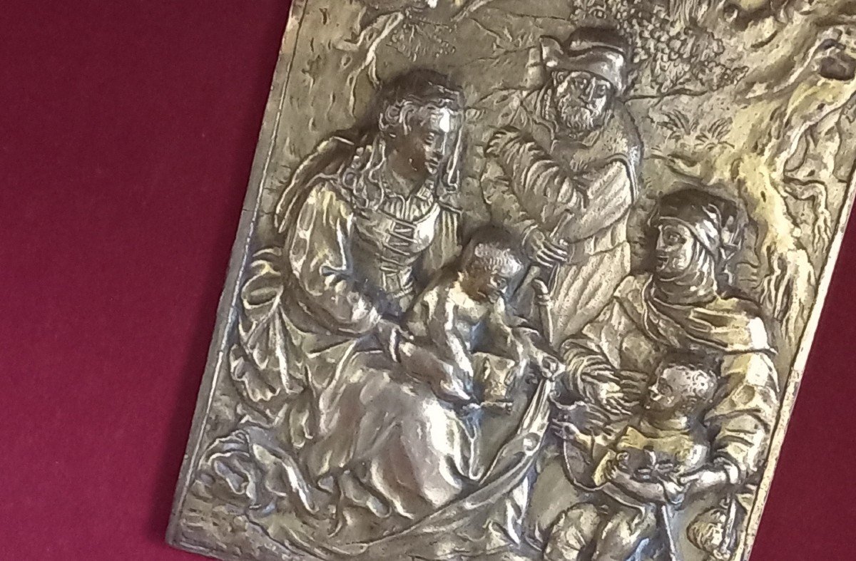 La Sainte Famille,  Plaquette En Bronze-photo-1