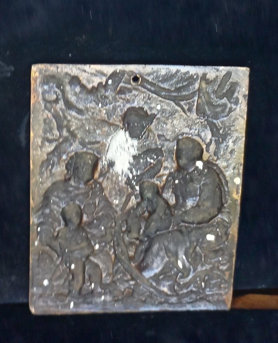 The Holy Family , Bronze Plaquette -photo-3