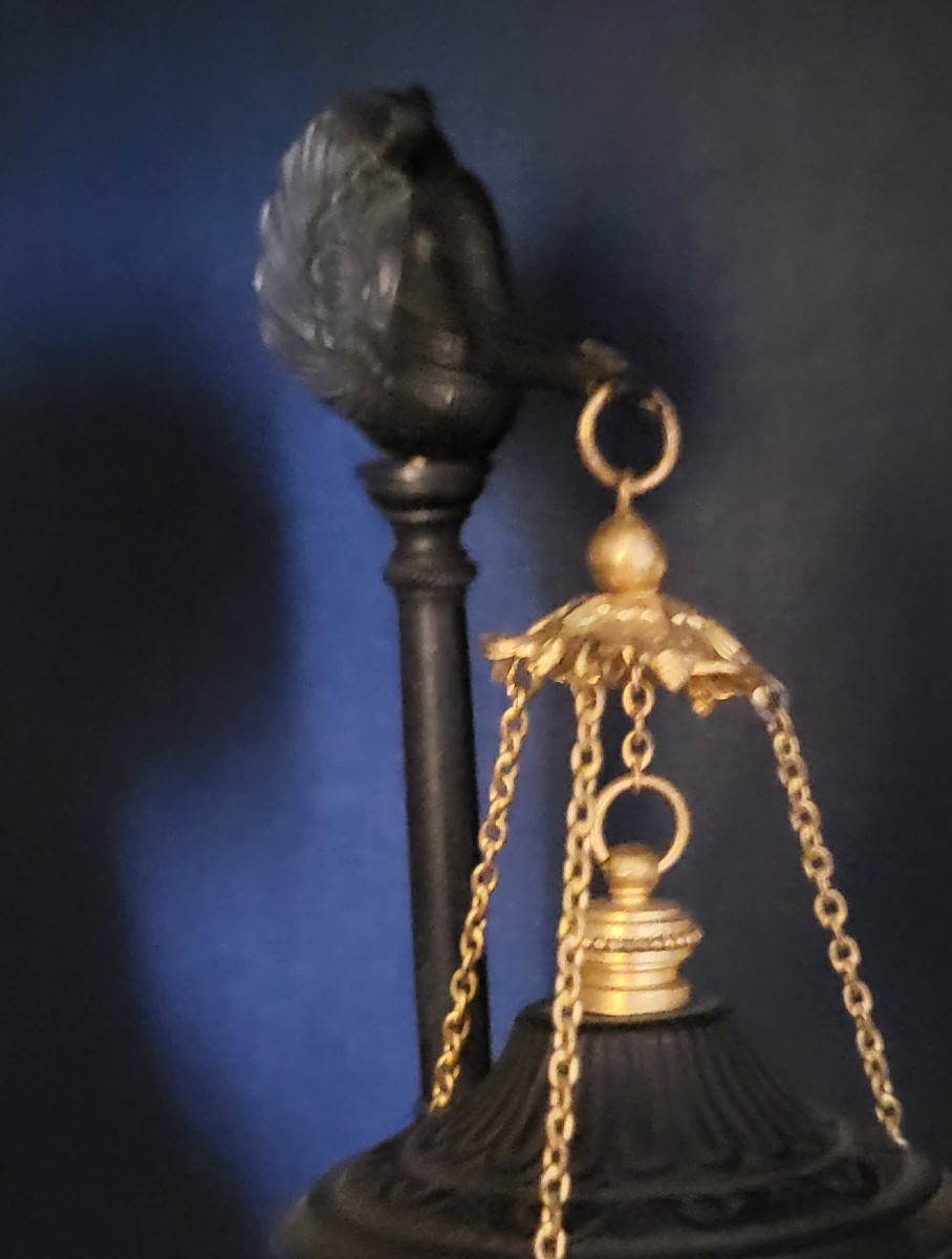 Lampe à  huile ou Veilleuse En Bronze -photo-2