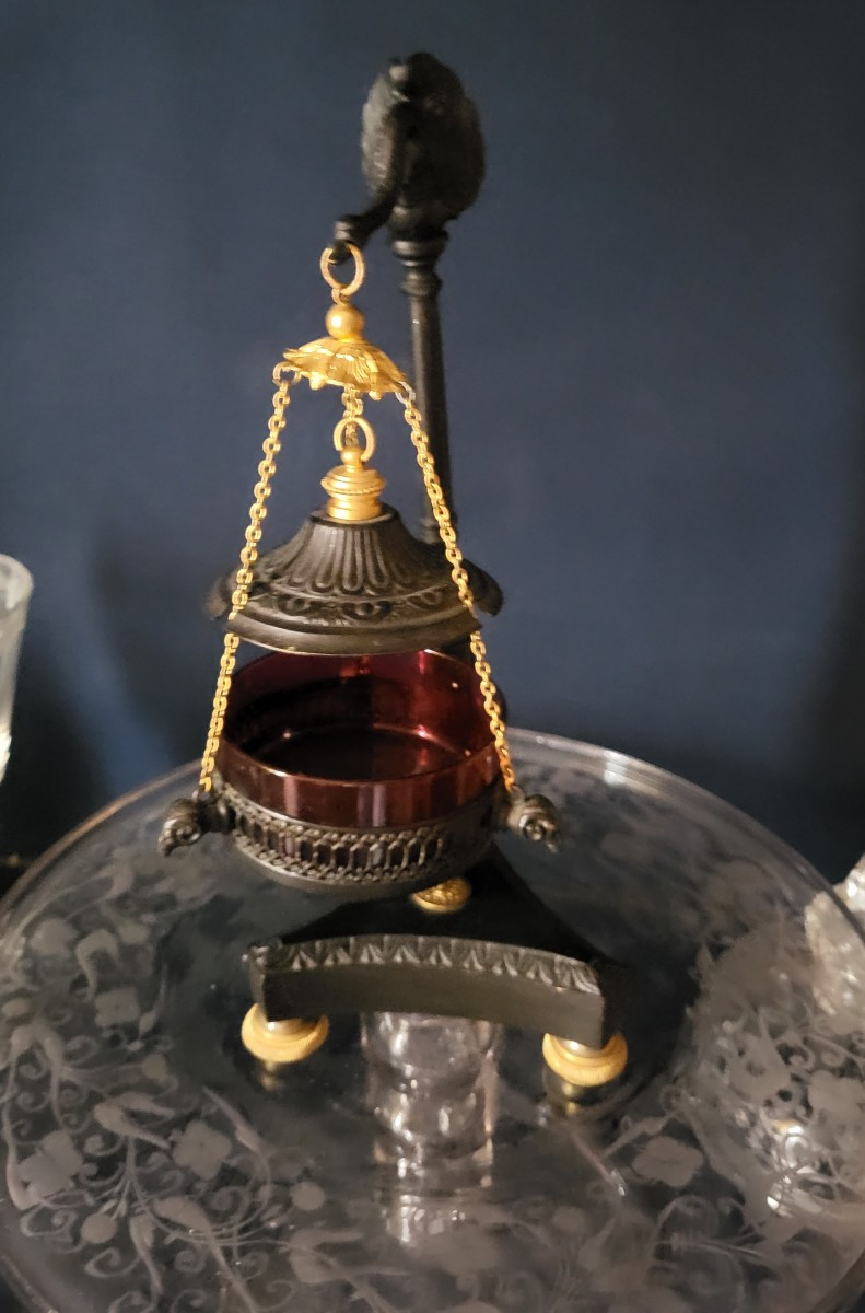 Lampe à  huile ou Veilleuse En Bronze -photo-7