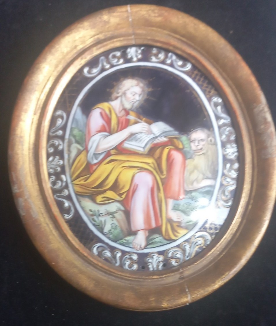 Painted Enamalled From Limoges: Saint Marc  Evangelist