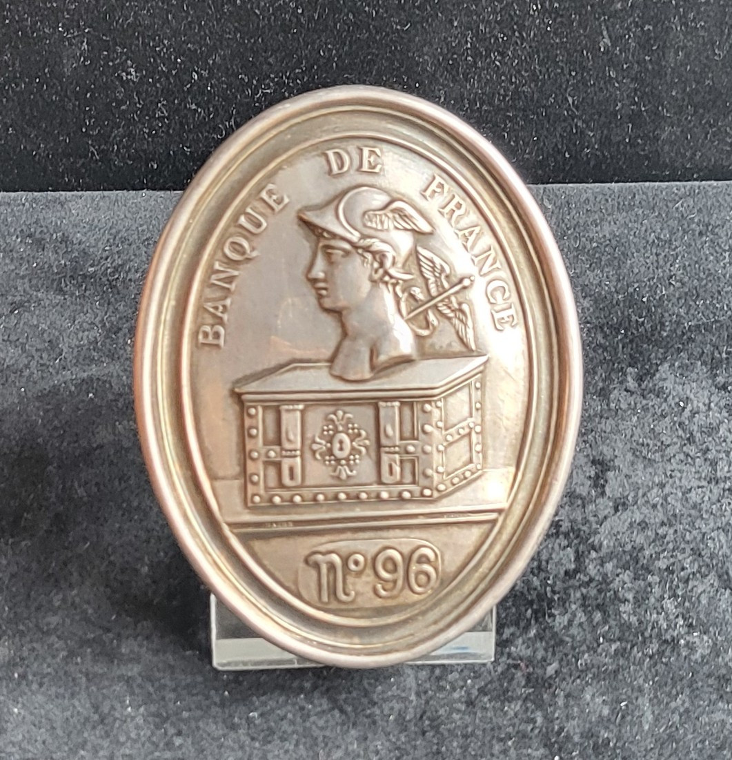 Plaque De Matricule De Caissier De La Banque  De France -photo-1